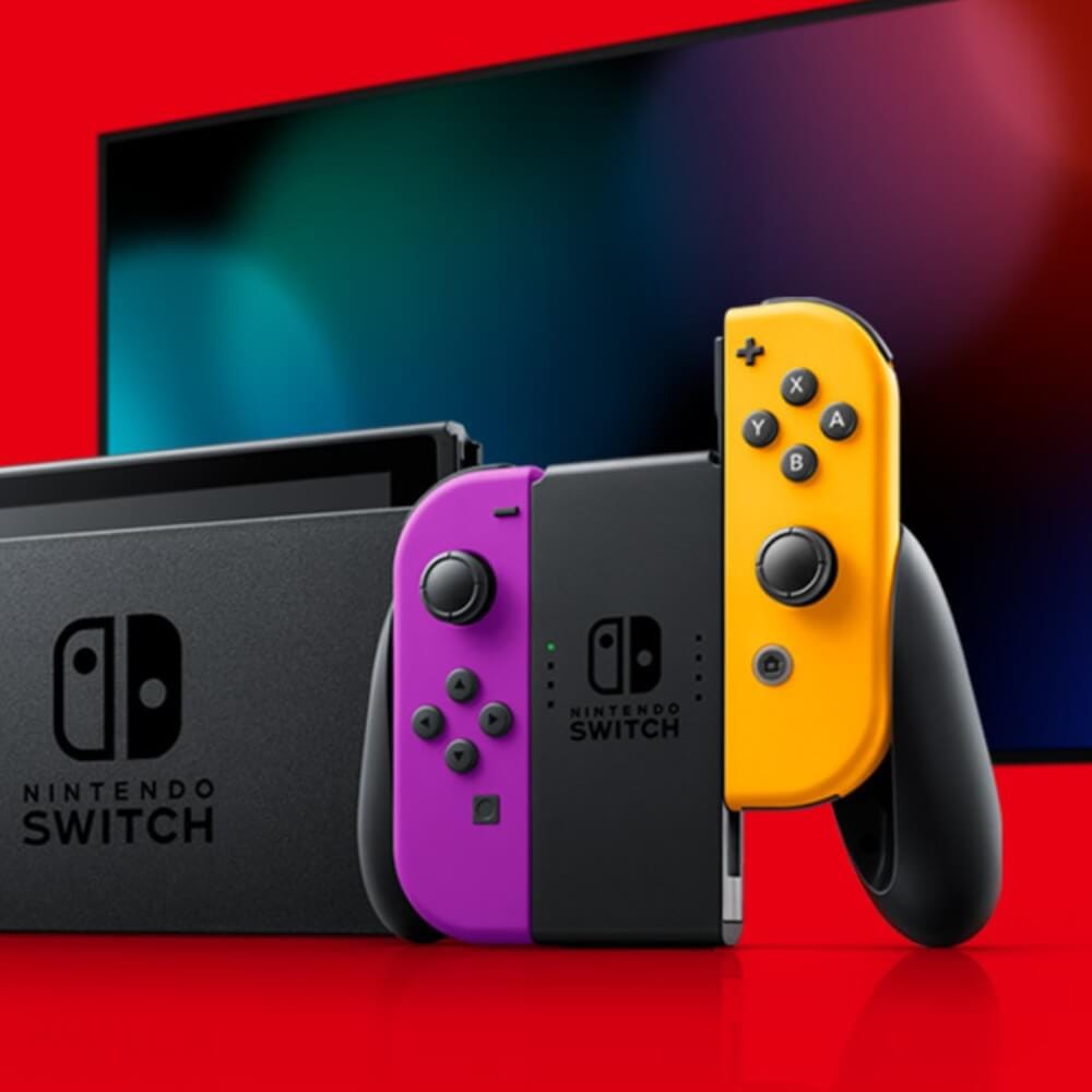  จอยเกมไร้สาย Nintendo Switch Joy Controller สีม่วง/ส้ม